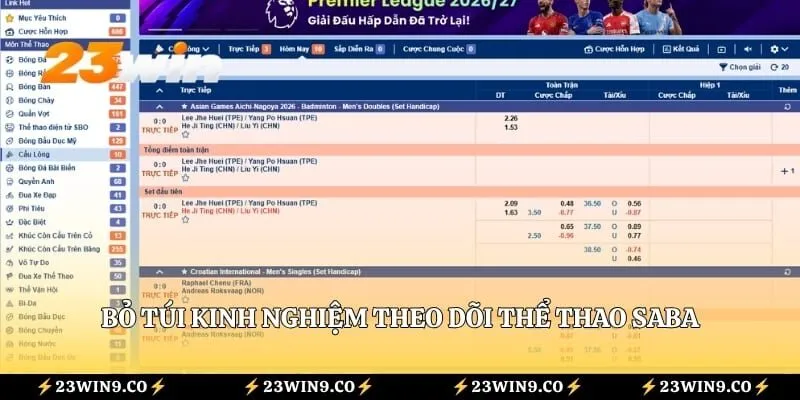 Bỏ túi kinh nghiệm theo dõi thể thao SABA
