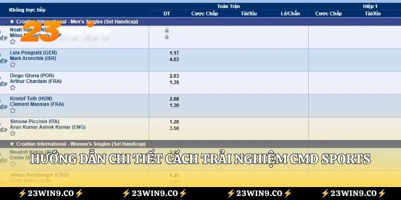 Hướng dẫn chi tiết cách trải nghiệm CMD Sports