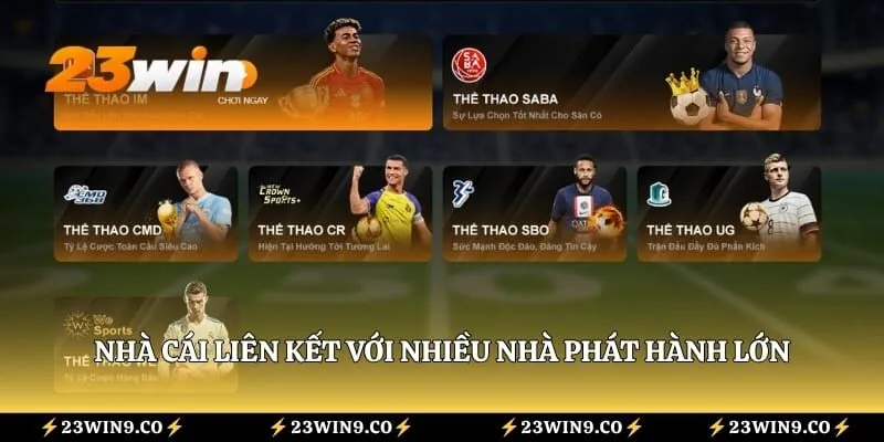 Nhà cái liên kết với nhiều nhà phát hành lớn