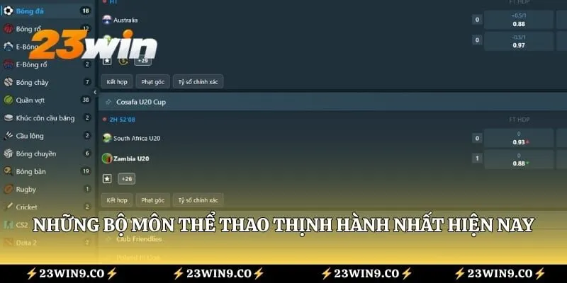 Những bộ môn thể thao thịnh hành nhất hiện nay