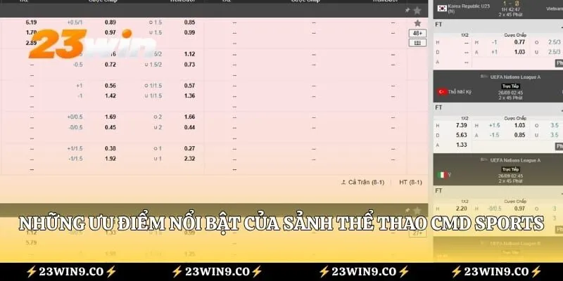 Những ưu điểm nổi bật của sảnh thể thao CMD Sports