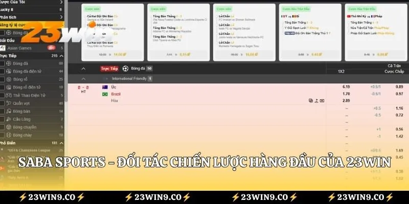 SABA Sports - Đối Tác Chiến Lược Hàng Đầu Của 23win